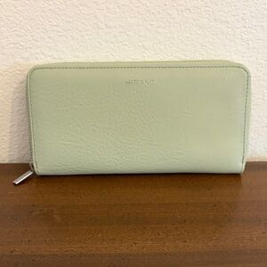Matt & Nat Mint Green Zip Around Vegan Leather Wallet